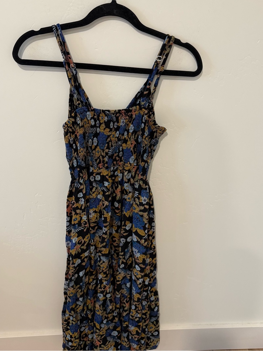 Angie Floral Spaghetti-Strap Summer Midi Dress Womens Large Feminine Flowy Light - Picture 6 of 7